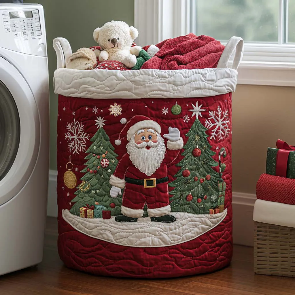 Winter Wonder Quilted Laundry Basket