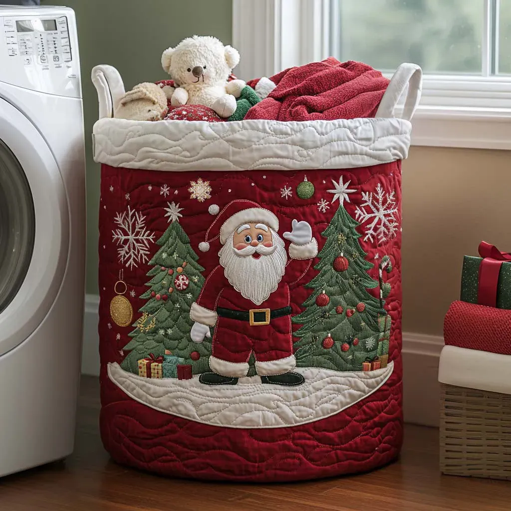 Winter Wonder Quilted Laundry Basket