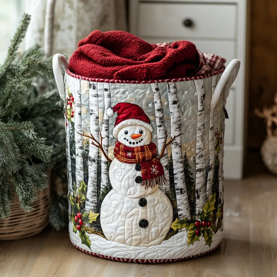 Winter Wonder Quilted Laundry Basket