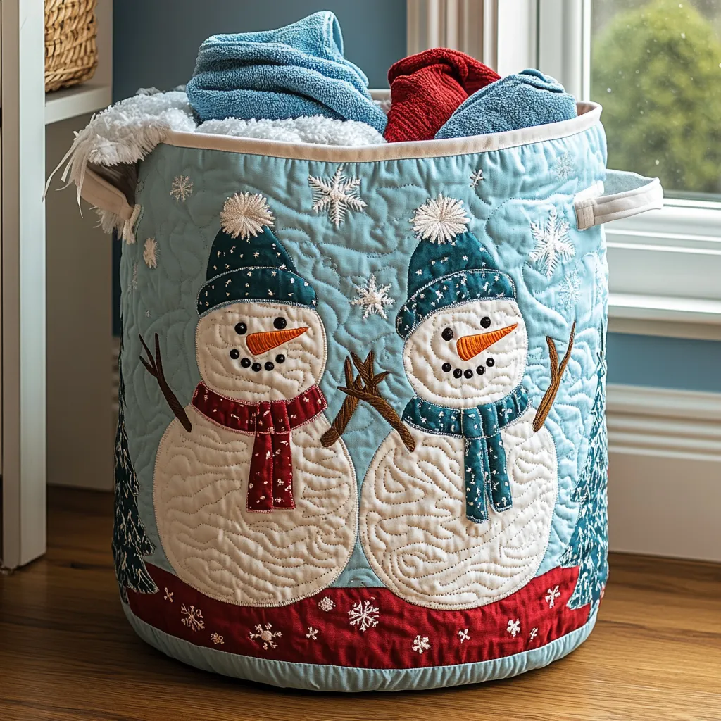 Winter Wonder Quilted Laundry Basket