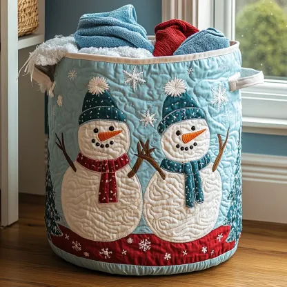 Winter Wonder Quilted Laundry Basket