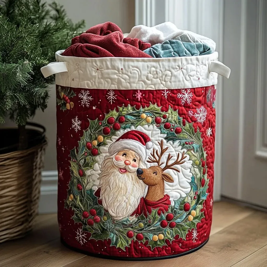 Winter Wonder Quilted Laundry Basket
