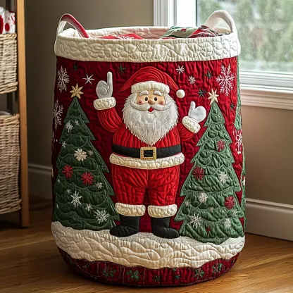 Winter Wonder Quilted Laundry Basket