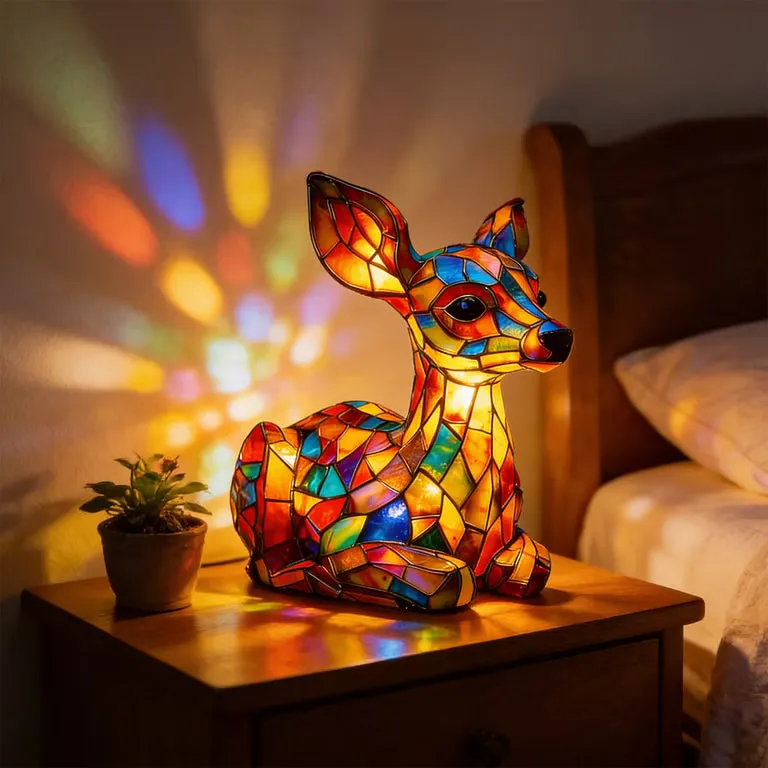 Deer-Themed Sandy Lamp