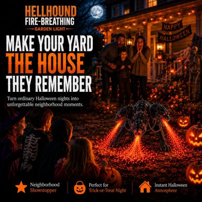🔥🐉 Fire-breathing Orochi solar garden light – Epic Halloween decoration: multi-headed dragon