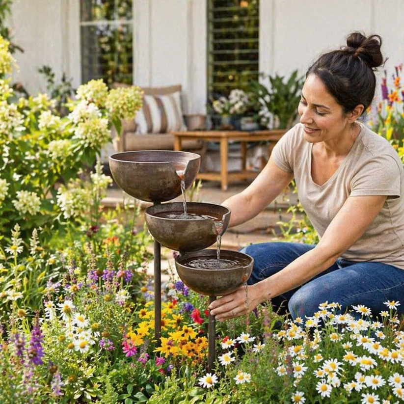 🔥Hot Sale🔥Bring Life Back To Your Garden – Rain Catcher Bird Bath 🌿🐦