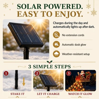 🎅✨2026 New Santa’s Flying Sleigh Gift Cascade – Solar Christmas Garden Light