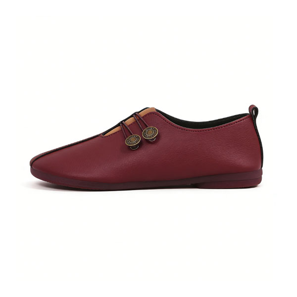 💝Summer Sale ⭐ Women's Elegant soft sole round toe buckle decoration Flat Shoes