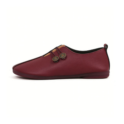 💝Summer Sale ⭐ Women's Elegant soft sole round toe buckle decoration Flat Shoes