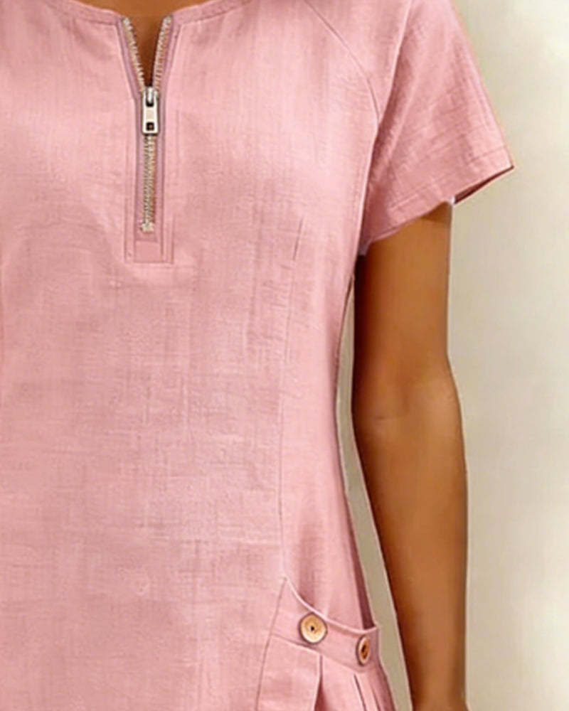 Azuria® | Cotton Dress With Zipper