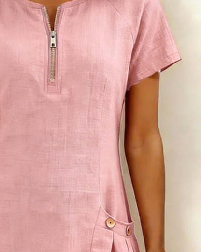 Azuria® | Cotton Dress With Zipper