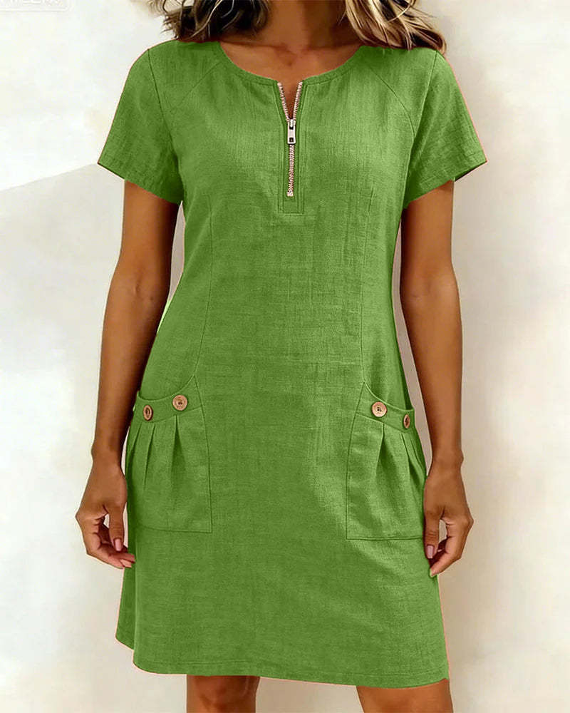 Azuria® | Cotton Dress With Zipper