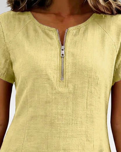 Azuria® | Cotton Dress With Zipper