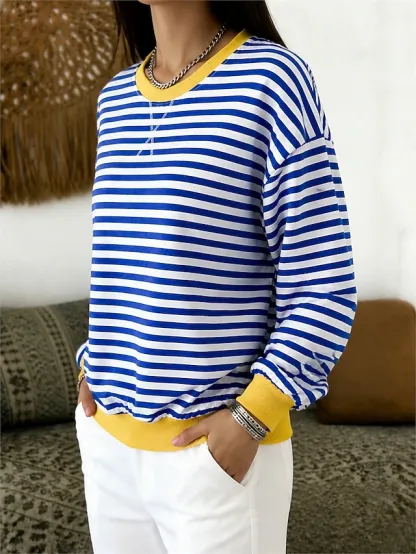 Women's Pullover Sweatshirt Casual Long Sleeve Crew Neck Regular Tops