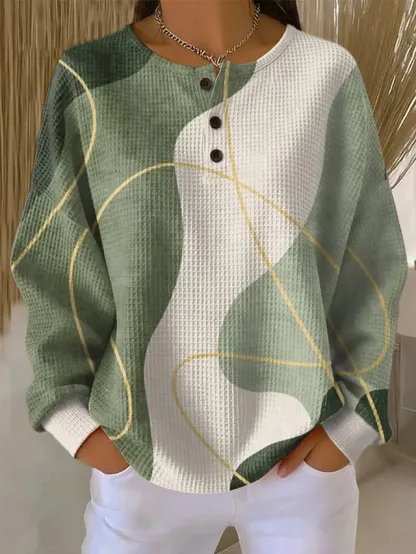 Women's Pullover Sweatshirt Geometric Fashion Streetwear Long Sleeve Crew Neck Regular Tops