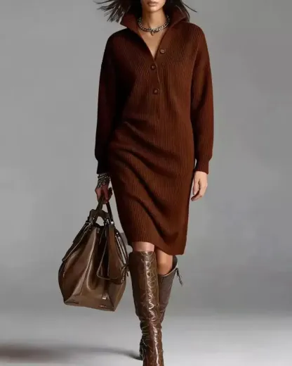 Women's 2026 Elegant Longsleeves Knit Pullover Dress