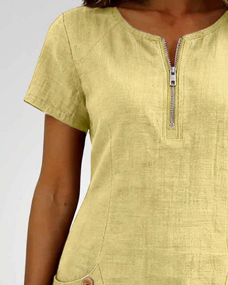 Azuria® | Cotton Dress With Zipper