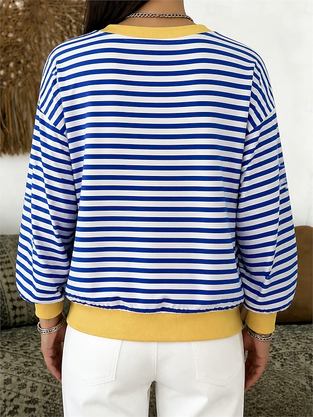 Women's Pullover Sweatshirt Casual Long Sleeve Crew Neck Regular Tops