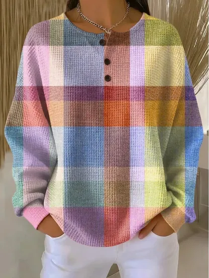 Women's Pullover Sweatshirt Geometric Fashion Streetwear Long Sleeve Crew Neck Regular Tops