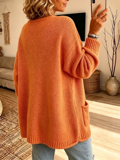🤲LAST DAY SAVE 50% ⏰Chic V-Neck Pocket Knit Sweater