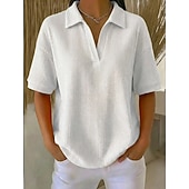 🟡2Pcs Multi Pack Waffle Polo Shirts Women Short Sleeve Collar Basic Tops｜Yellow+Orange
