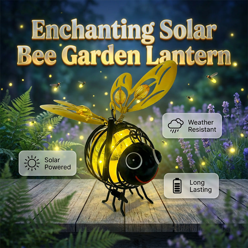 🌙🍃🪴LIMITED-TIME 50% OFF! Hanging Solar Bee Light, Warm Amber Flicker-Free Glow Ideal for Garden, Camping & Kids’ Rooms 🌞🌜