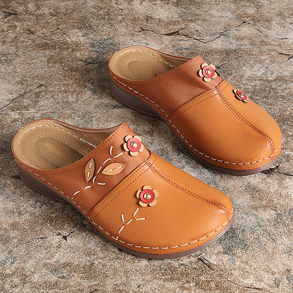 🔥Last Day Promotion 50% OFF - Women's Casual Leather Wedge Sandals