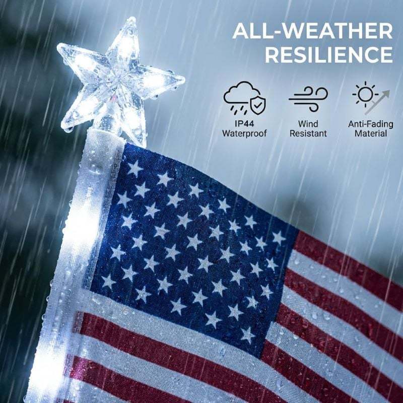 🔥Last Day: 49% OFF🔥8 Solar American Flag Pathway Lights – Red, White & Blue Yard Glow for 250th Independence Celebration 🇺🇸✨