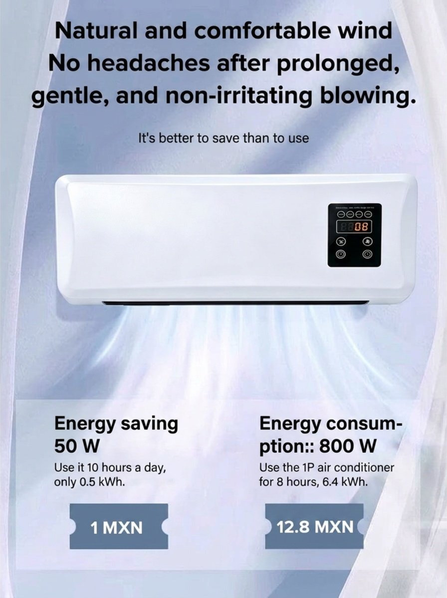 Wall-mounted air conditioner for domestic use, cooling and heating