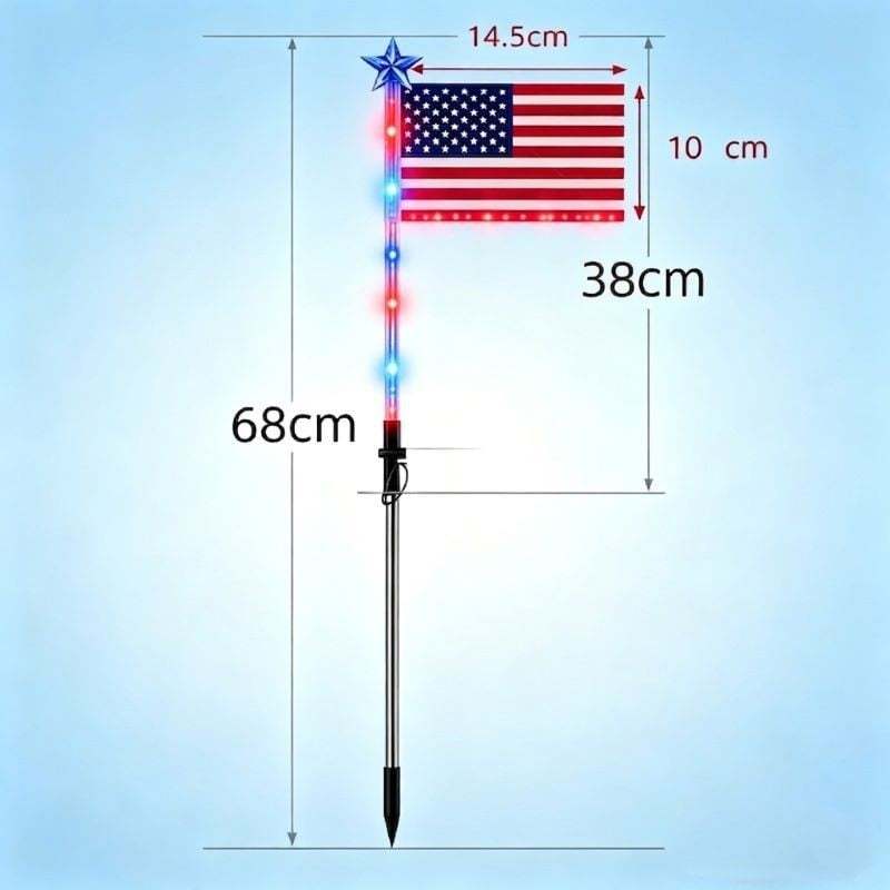 🔥Last Day: 49% OFF🔥8 Solar American Flag Pathway Lights – Red, White & Blue Yard Glow for 250th Independence Celebration 🇺🇸✨