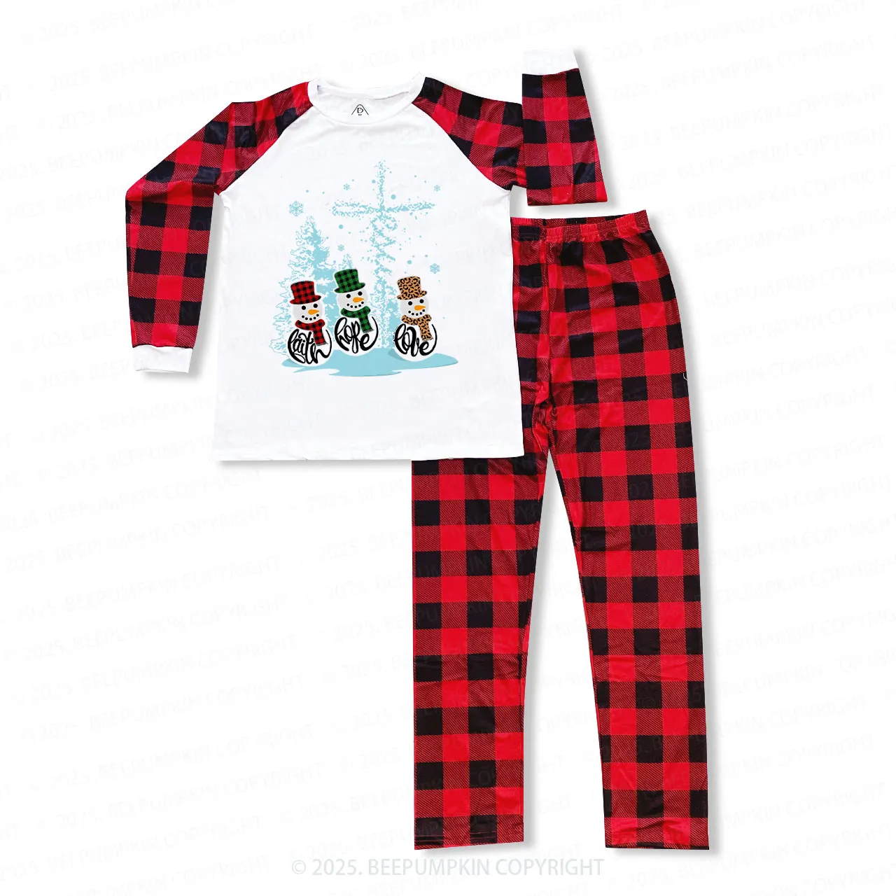 Faith Hope Love Snowmen Christmas Family Matching Pajamas
