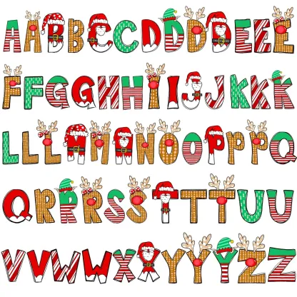 Personalized Cartoon Font Santa Family Matching Pajamas Beepumpkin