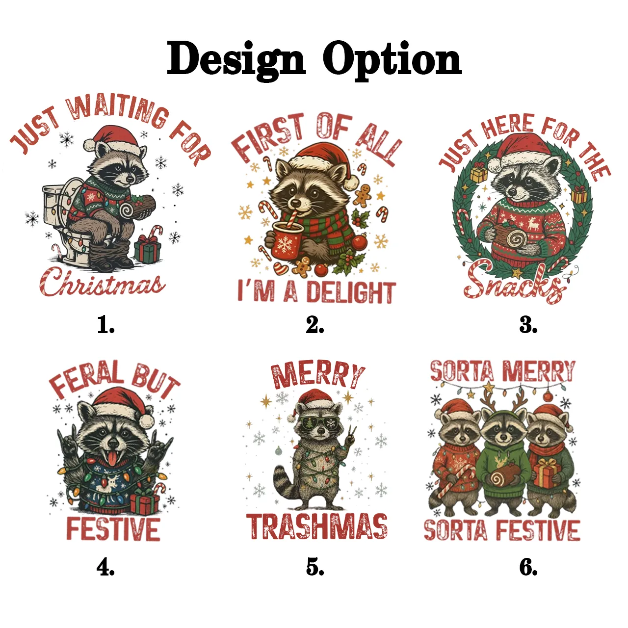 Personalized Christmas Raccoon Family Matching Pajamas