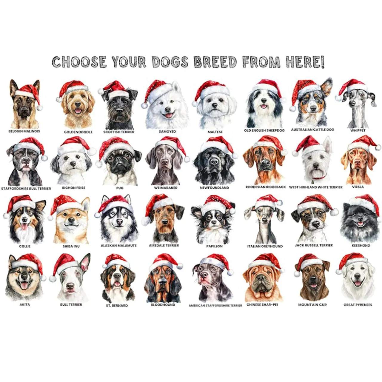 Personalized Santa Christmas Dog Family Matching Pajamas