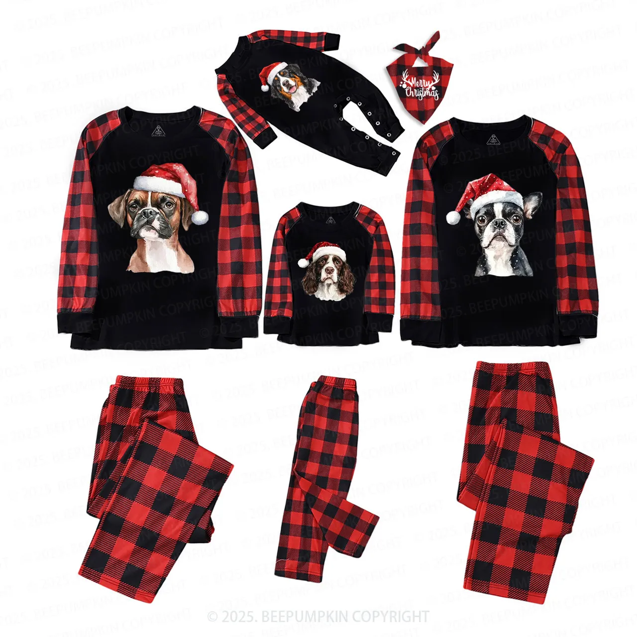 Personalized Santa Christmas Dog Family Matching Pajamas