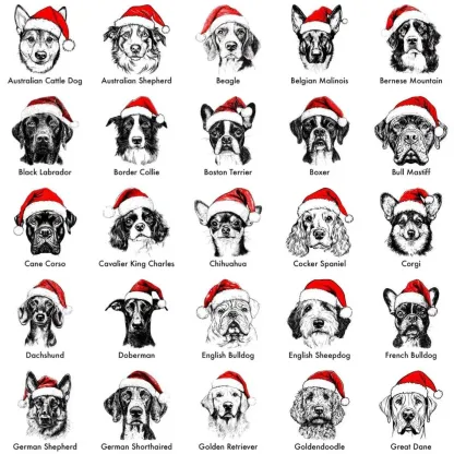 Personalized Santa Paws Dog Breed Family Matching Pajamas