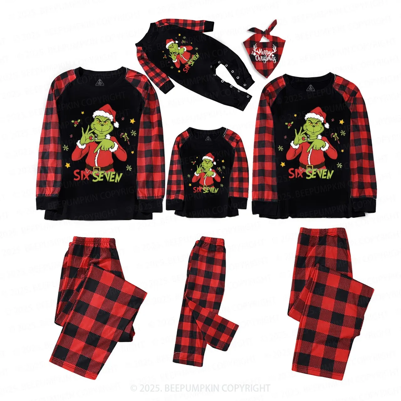 Seven Meme Xmas Family Matching Pajamas