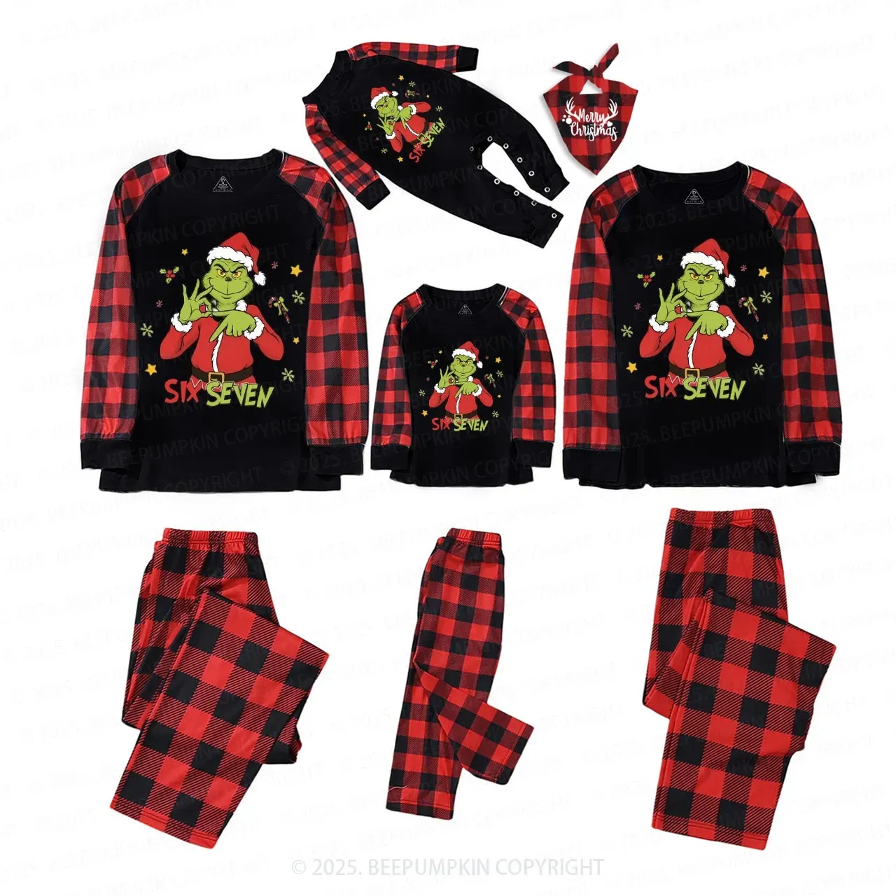 Seven Meme Xmas Family Matching Pajamas