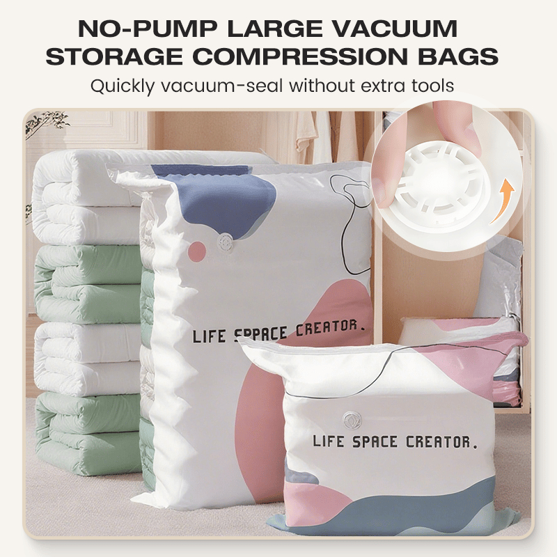 Thickened Stereoscopic No-Pump Vacuum Compression Bag