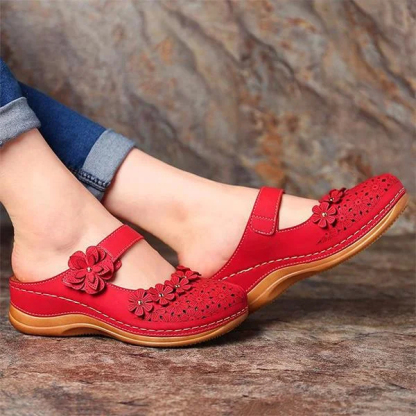 Comfy Floral Slip-On Wedge Sandal