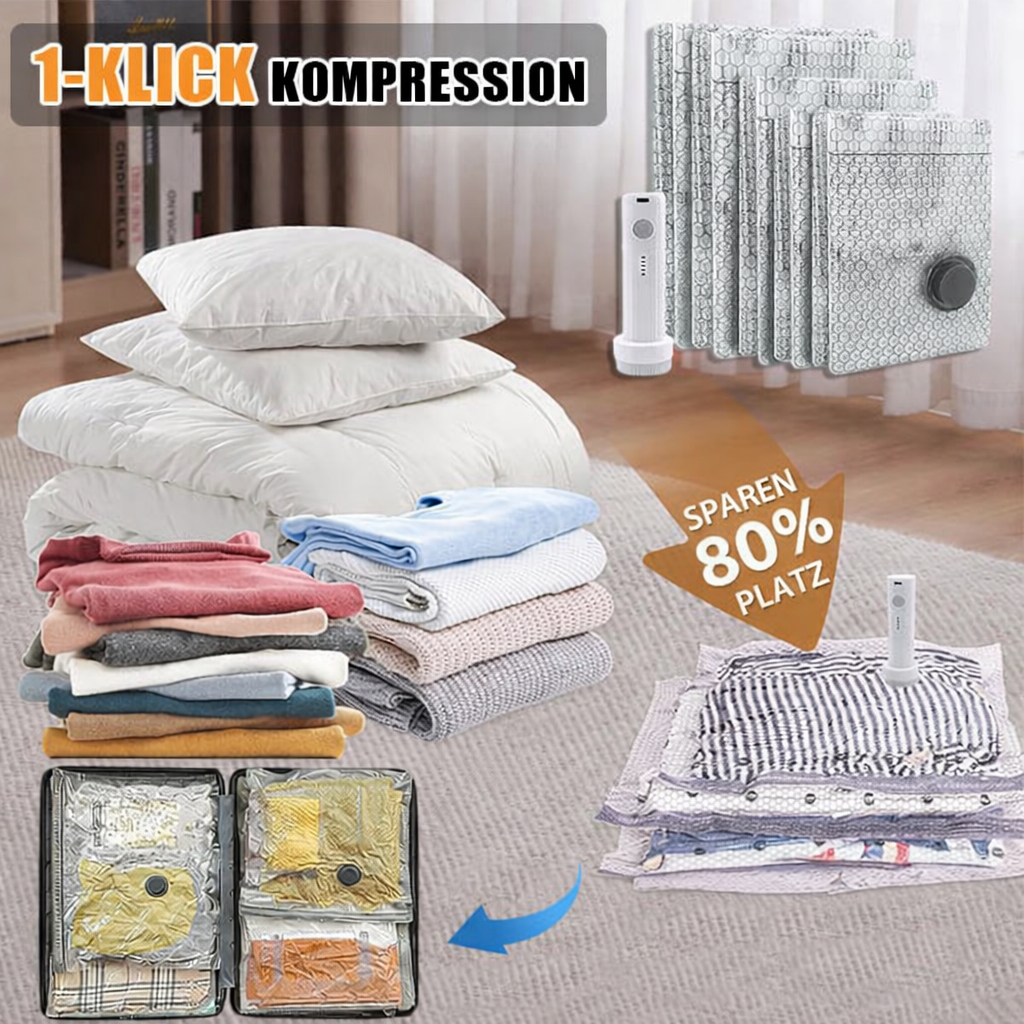 🔥 LAST DAY 49% OFF-Cordless Travel Vacuum Storage Compression Bag Set