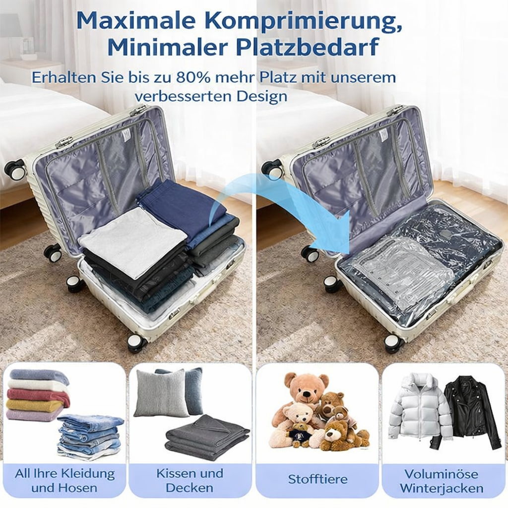 🔥 LAST DAY 49% OFF-Cordless Travel Vacuum Storage Compression Bag Set