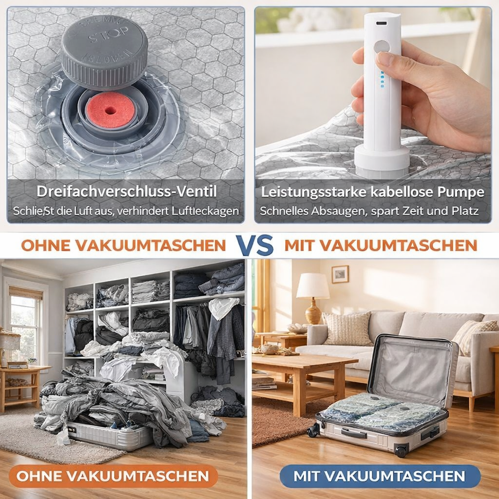 🔥 LAST DAY 49% OFF-Cordless Travel Vacuum Storage Compression Bag Set