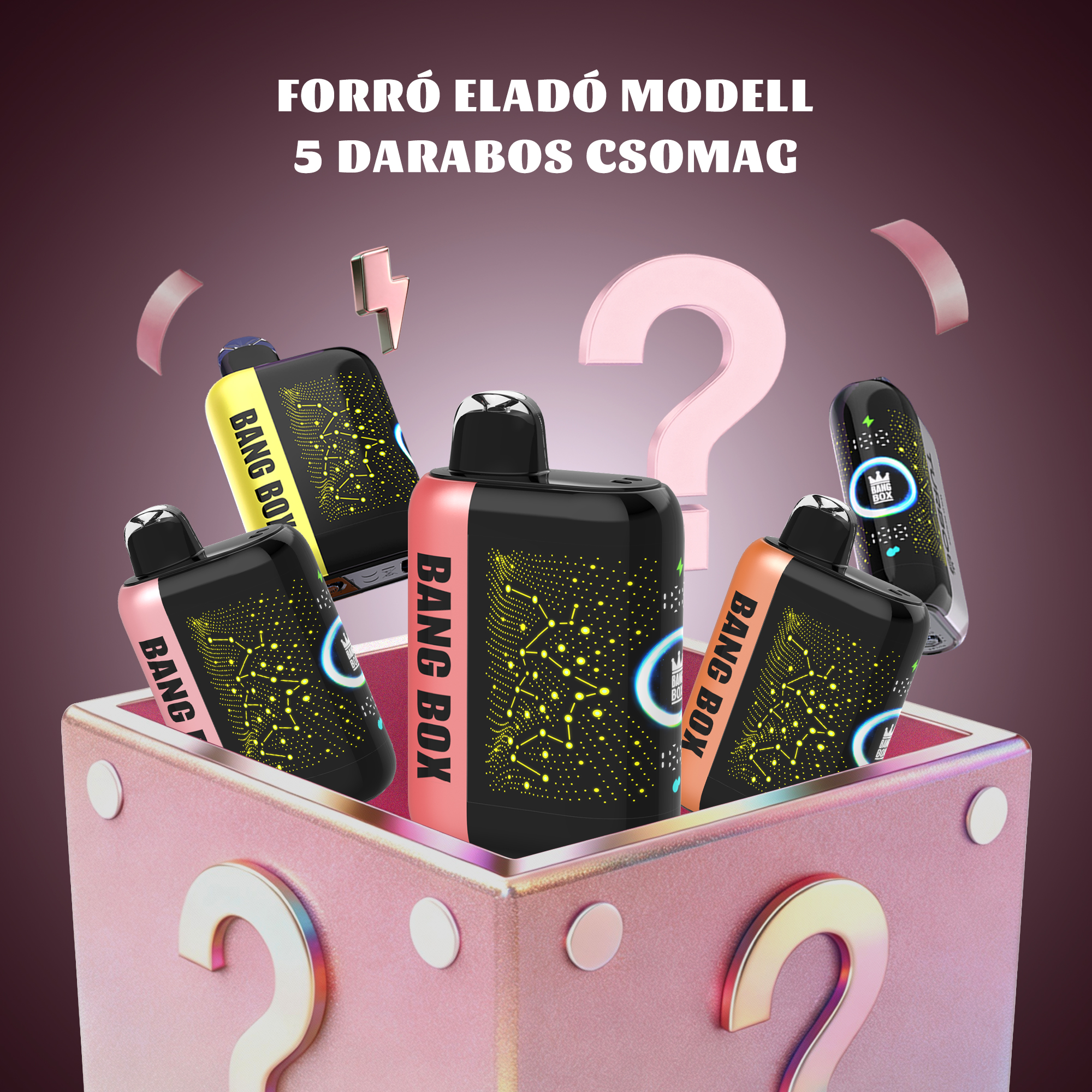 💎5 db-os BANG BOX 42000 Puffs 3 in1 Flavor Disposable Vape – Titokdoboz árzuhanás!