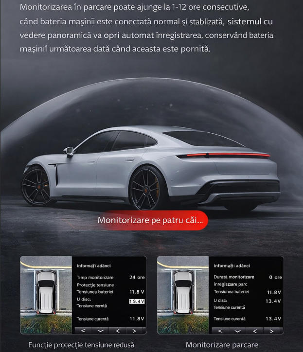 Garmin Sistem de imagine panoramică la 360° pentru cameră de mers înapoi auto, unitate multifuncțională cu cameră panoramică de înaltă definiție, vedere nocturnă 4K, imagine completă la 360° pentru mașină, 1440P