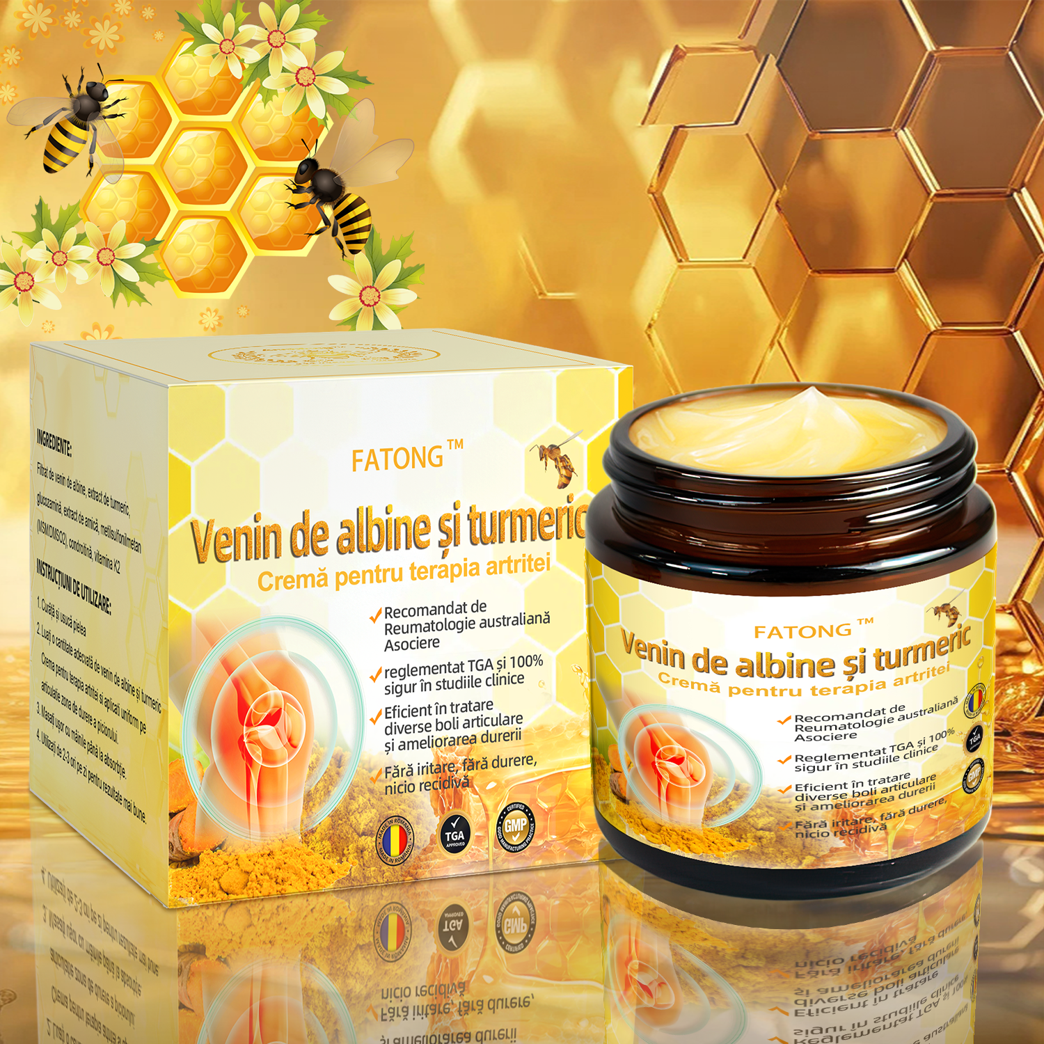 Specializat în afecțiuni ortopedice și dureri articulare 👨‍⚕️ 𝐹𝐴𝑇𝑂𝑁𝐺™ Cremă pentru artrită cu venin de albine și curcuma🧴🧴