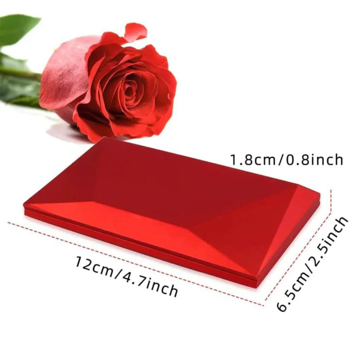 🌹Inel alb de cristal în inimă - Rose Folder Box