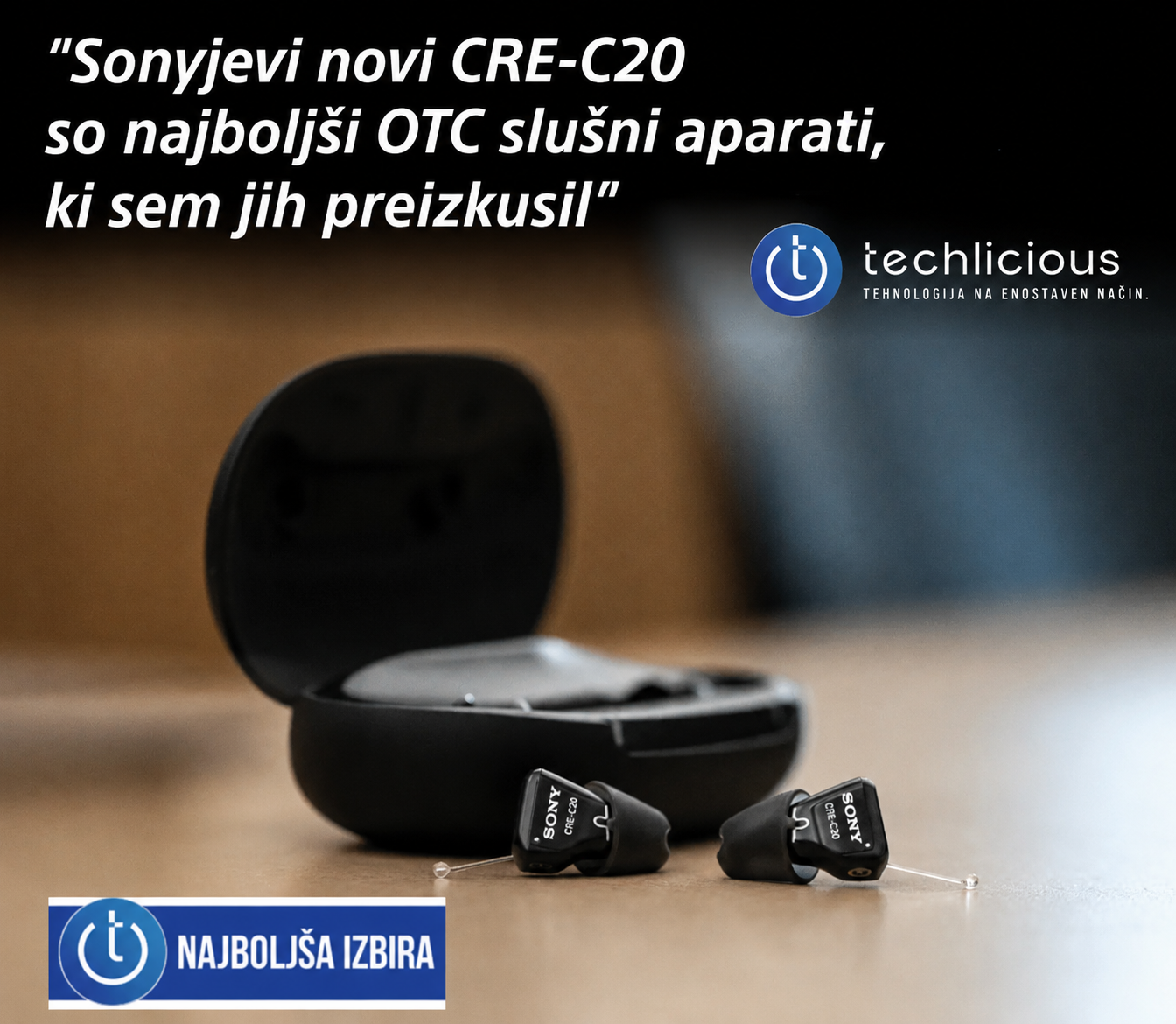 Slušni aparati SONY C20 – nevidni, odobreni s strani FDA, samonastavljivi, na voljo brez recepta