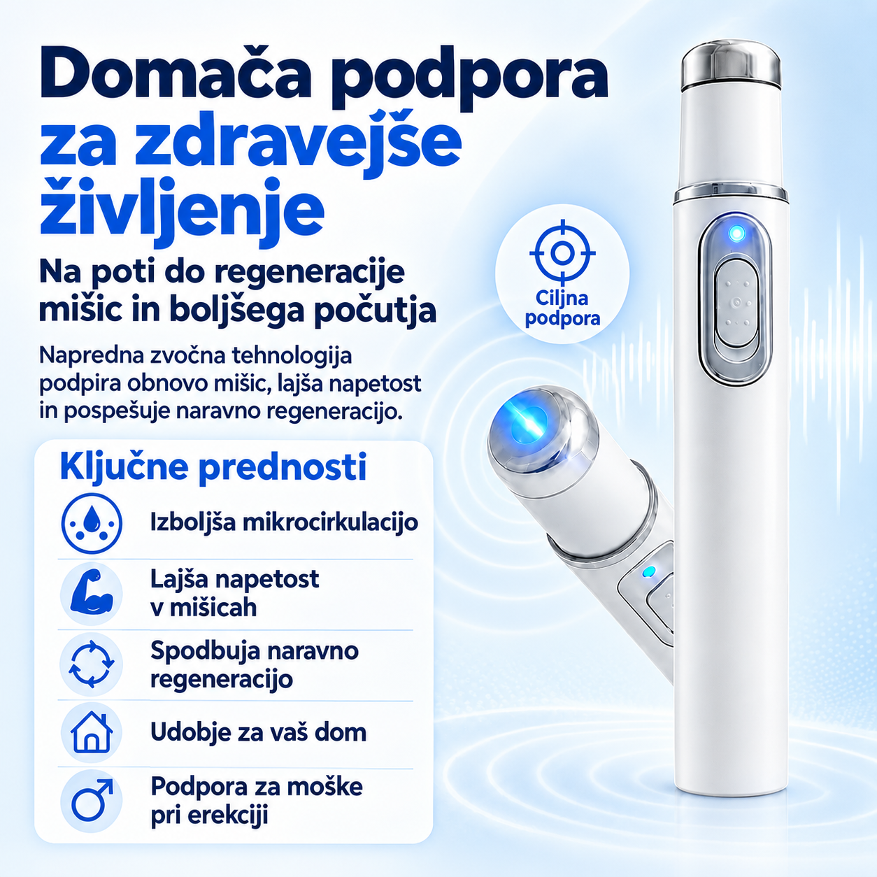 ⚡ Pokročilá rázová vlnová terapie podporuje mužské sexuální zdraví 💪 a pomáhá zmírnit bolesti svalů, kloubů a šlach 🦵