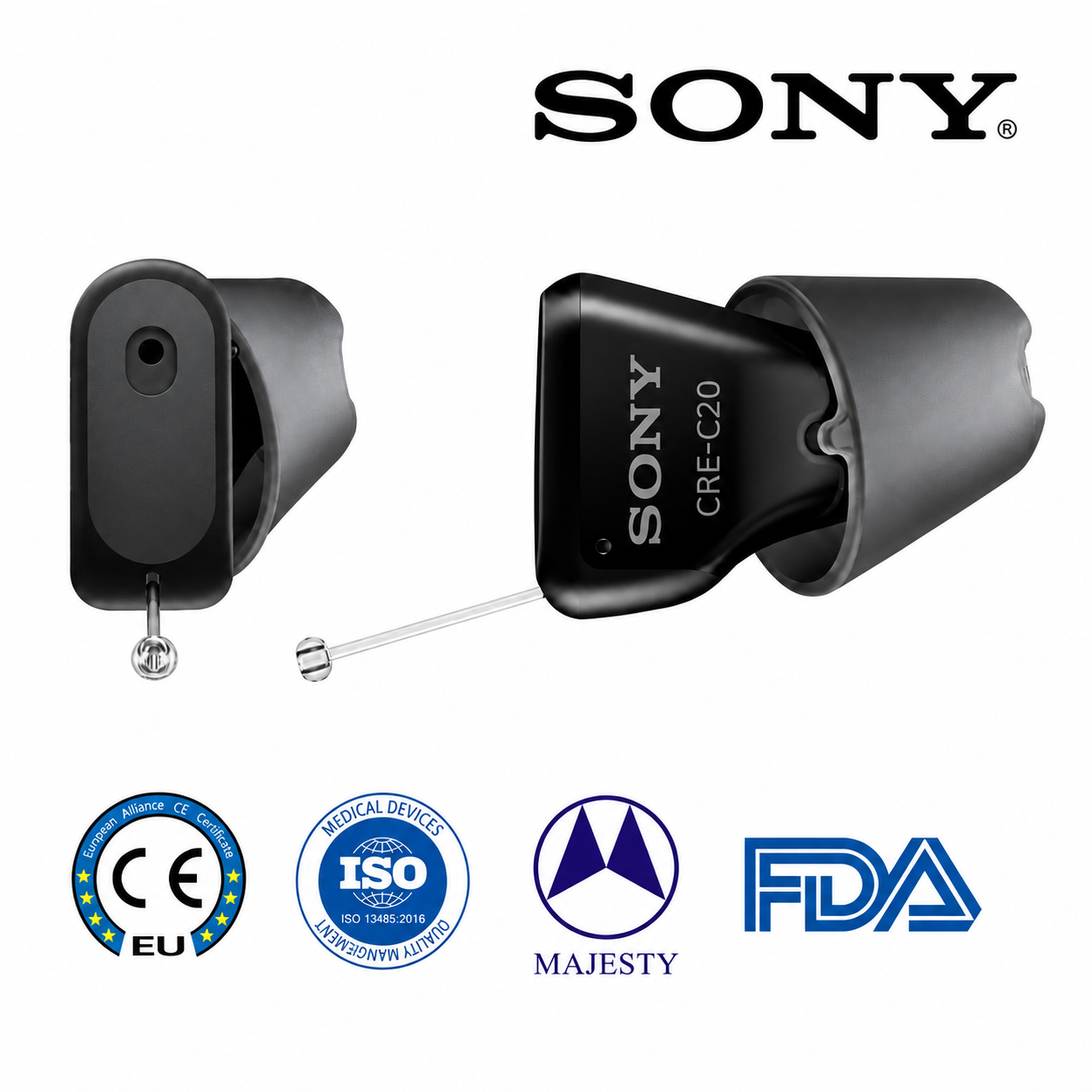 Slušni aparati SONY C20 – nevidni, odobreni s strani FDA, samonastavljivi, na voljo brez recepta